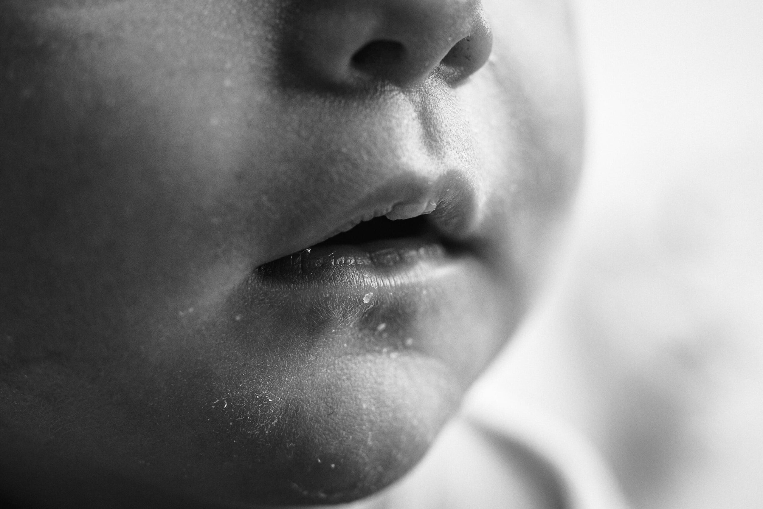 black and white baby girl isla detail photos of lips