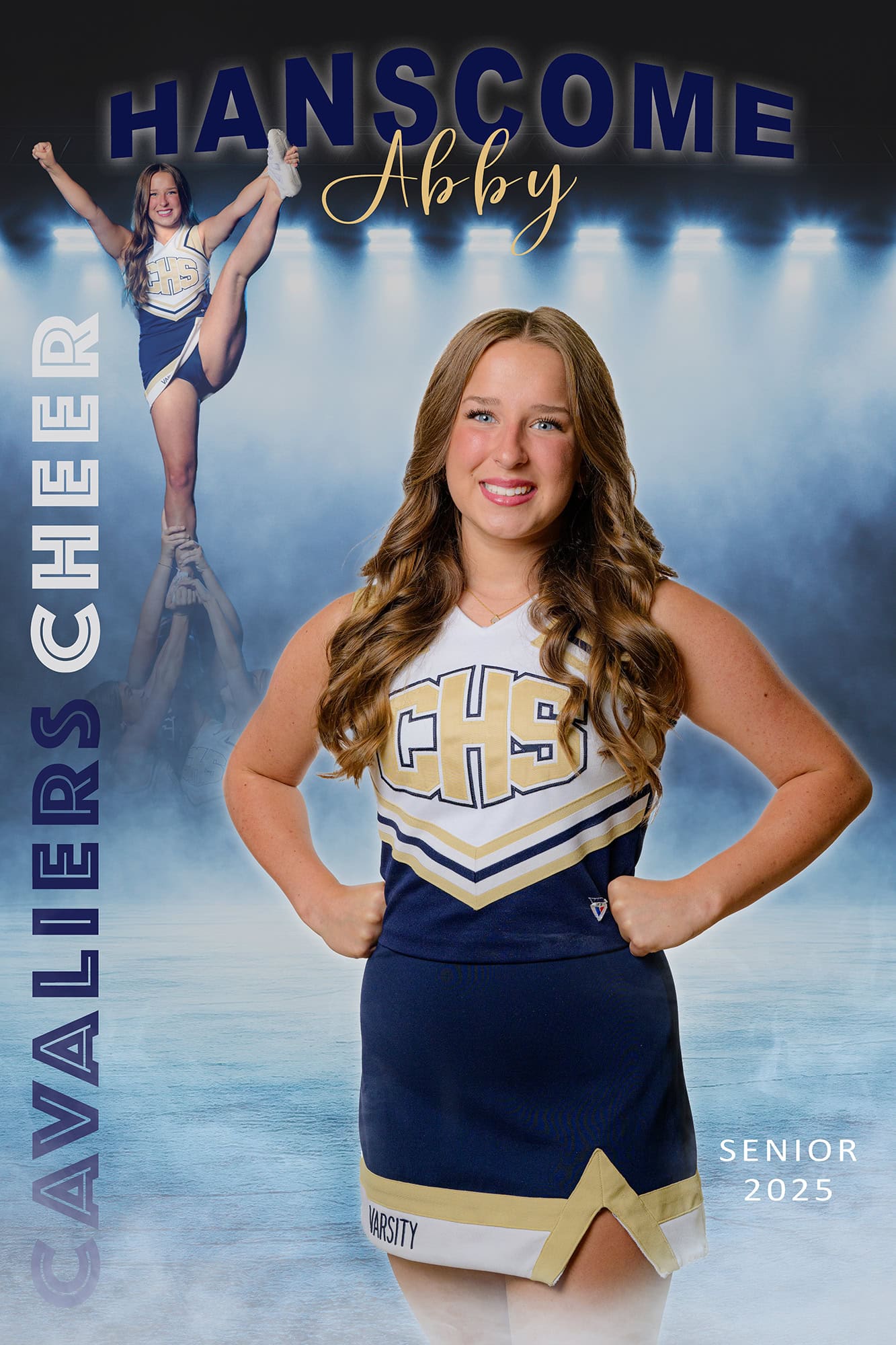 media day photos in banner form for charlotte area cheerleader