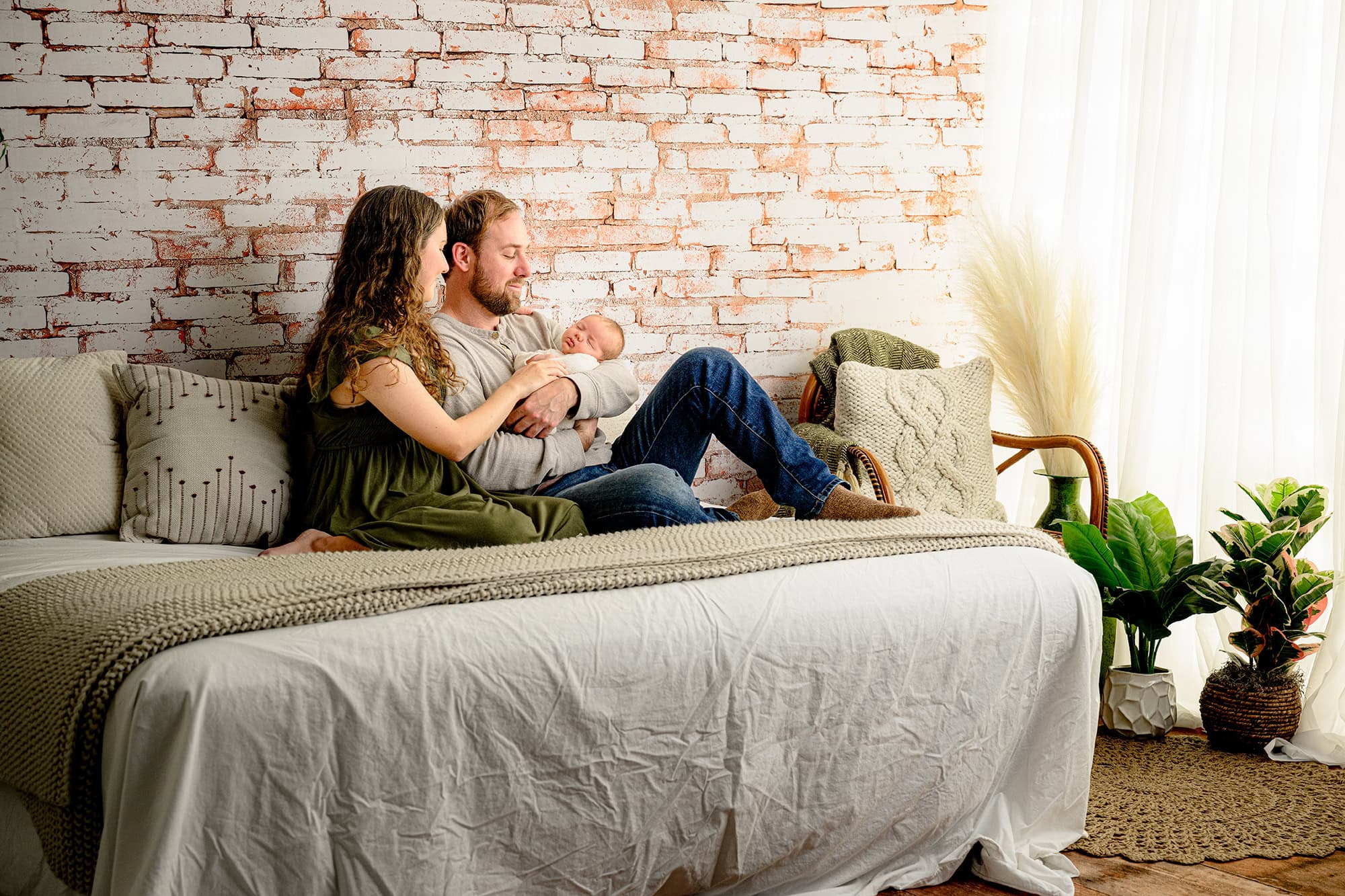 lifestyle studio newborn photography session during the winter