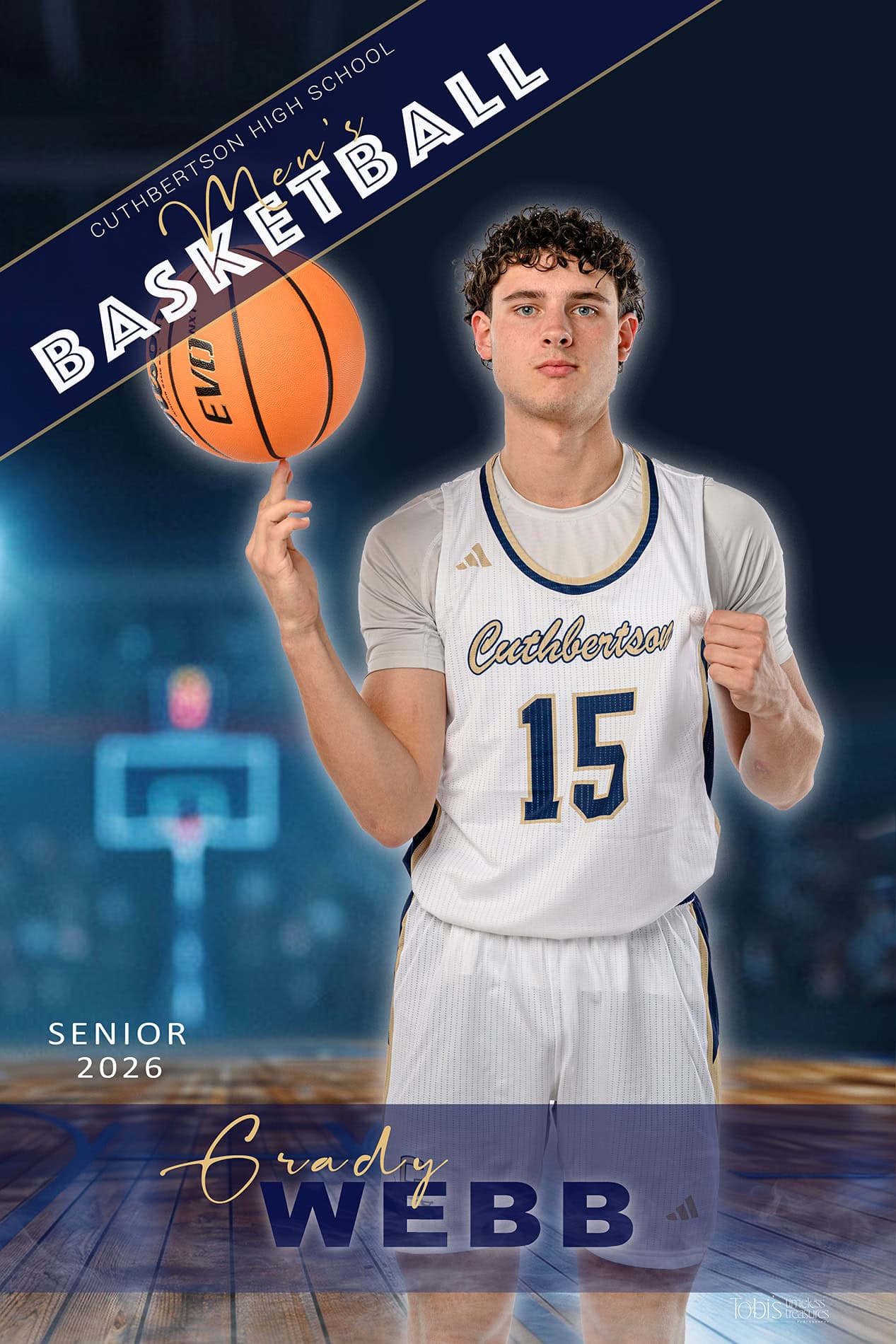 senior sports image of mens basketball athlete banner