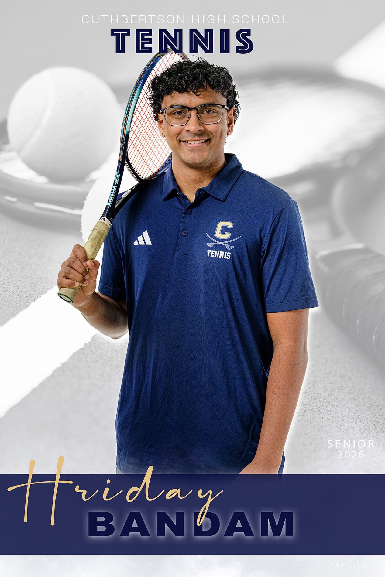 Charlotte senior sports banner for tennis team