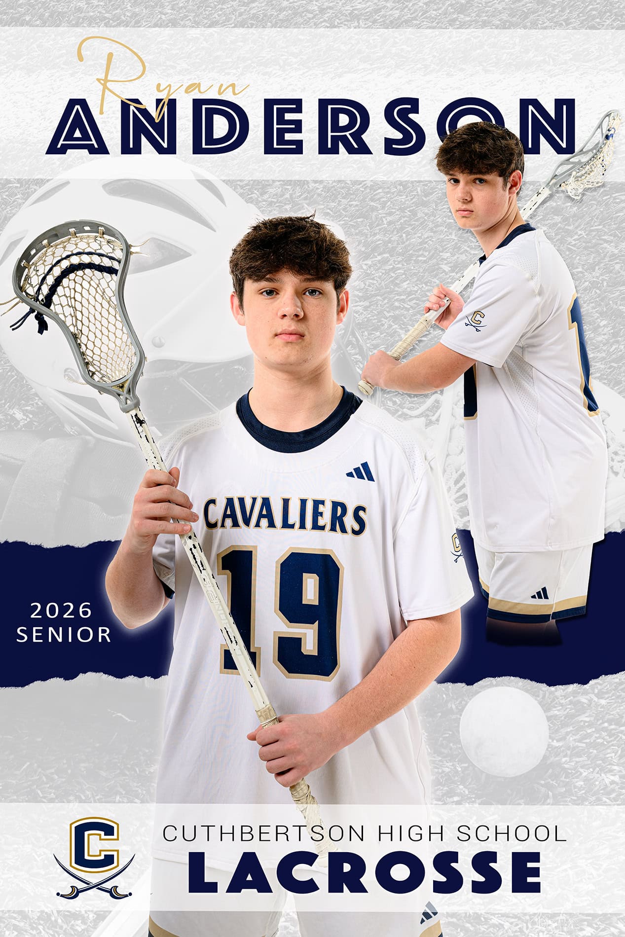 Lacrosse senior sports banner for charlotte athlete