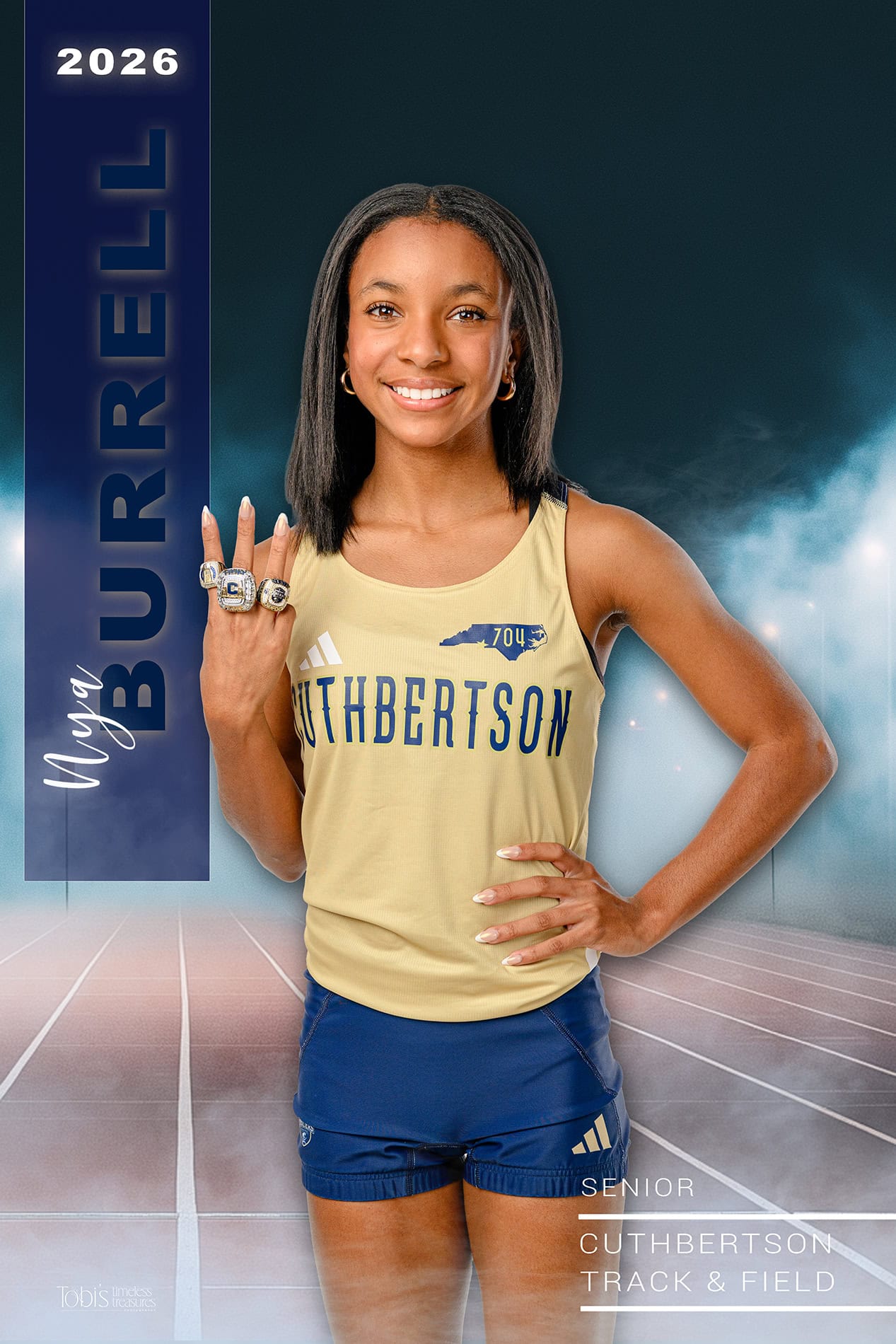 high school senior banner for track athlete