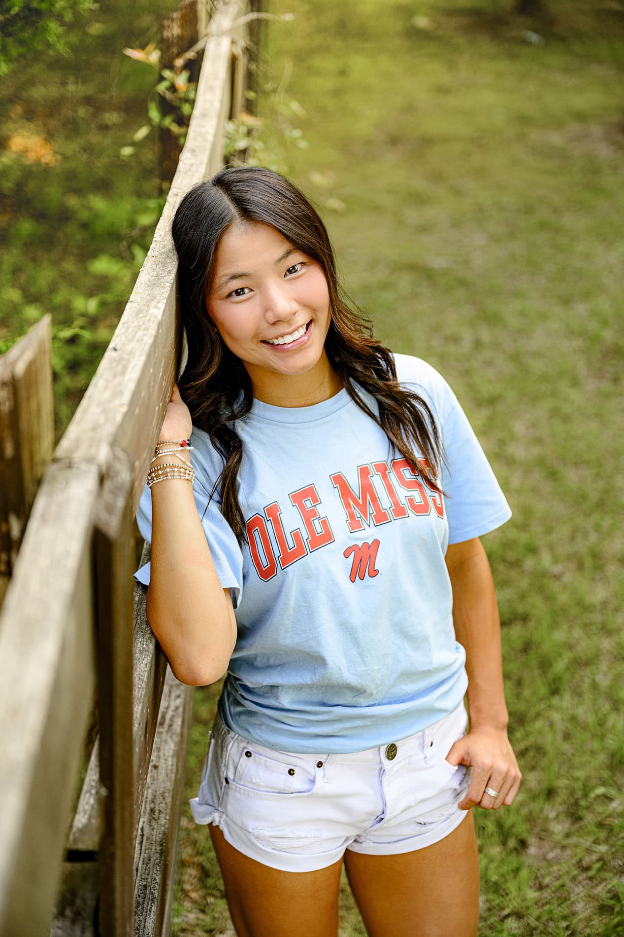 ole miss college gear on this Charlotte Catholic grad for her senior portraits