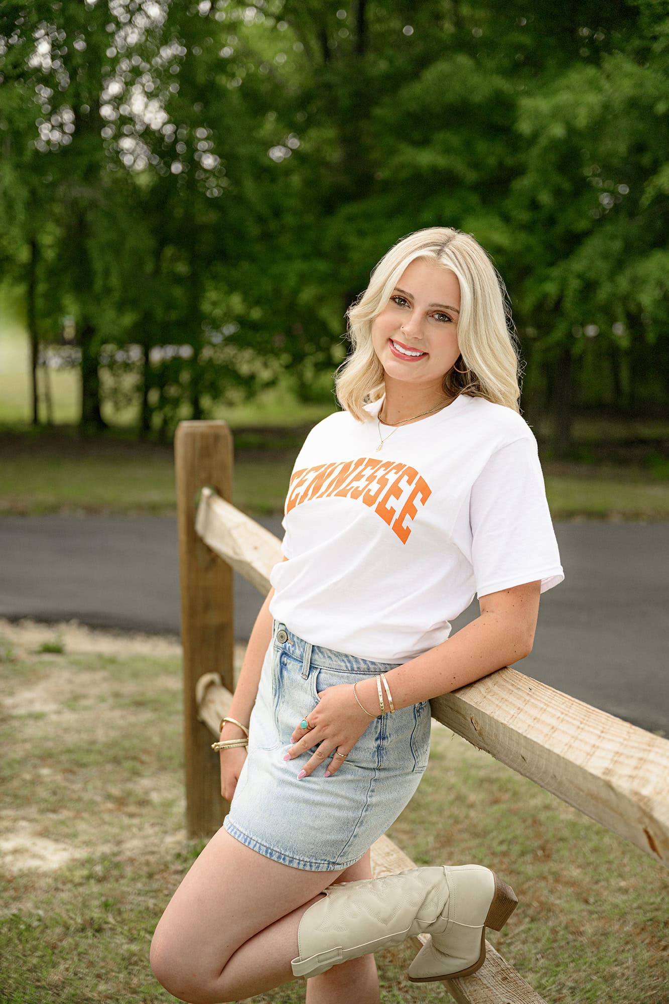 blonde senior photo of future UT student 